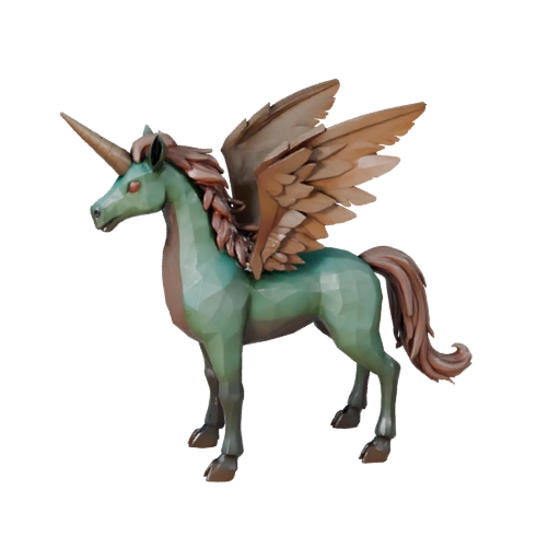 Низкополигональный единорог 3D модель - игровой ресурс Unity с FBX | Бесплатно