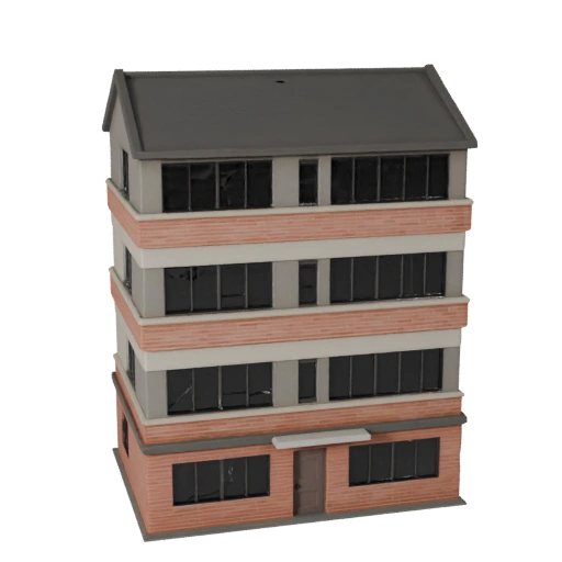 Hohes Poly Vorstadthaus 3D-Modell für Archviz für Architektur