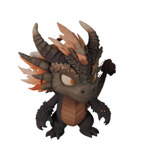 Мультяшный лесной дракон 3D модель - Стилизованный ассет для анимации