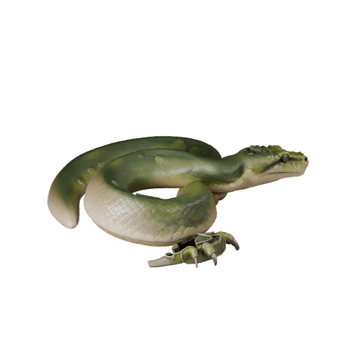 Реалистичная 3D модель зеленой анаконды - rigged PBR ассет для игр