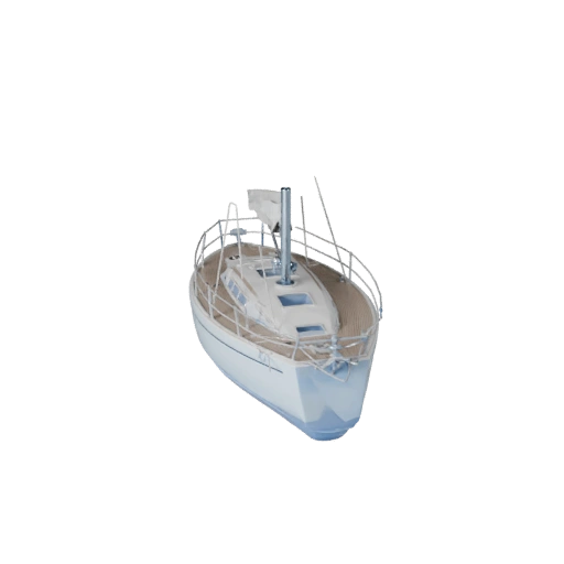Высокополигональный парусник 3D модель для студийных рендеров PBR ассет
