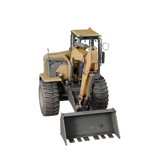 Готовый к игре 3D модель фронтального погрузчика для игр в реальном времени - PBR