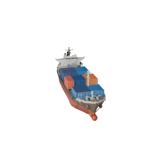 3D-модель контейнеровоза, трехчетвертной игровой вид, готовый актив транспортного средства для Unreal Engine с формой корпуса