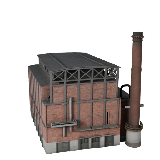 Printable Cement Plant STL 3D Model - Printable Scale Asset
