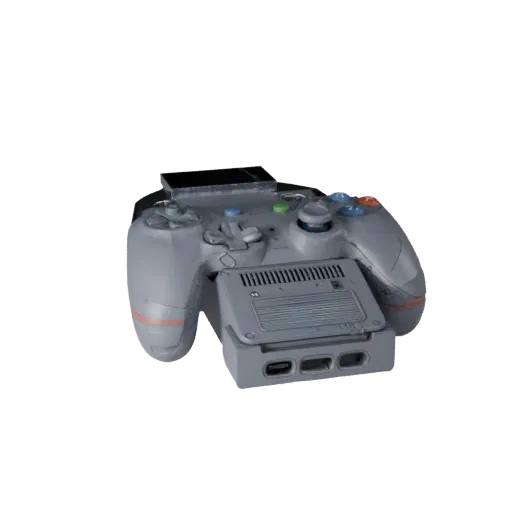 Высокополигональная 3D-модель Мини-контроллер, крупный план студийного рендера, показывающий матовый пластик, пропорции консо