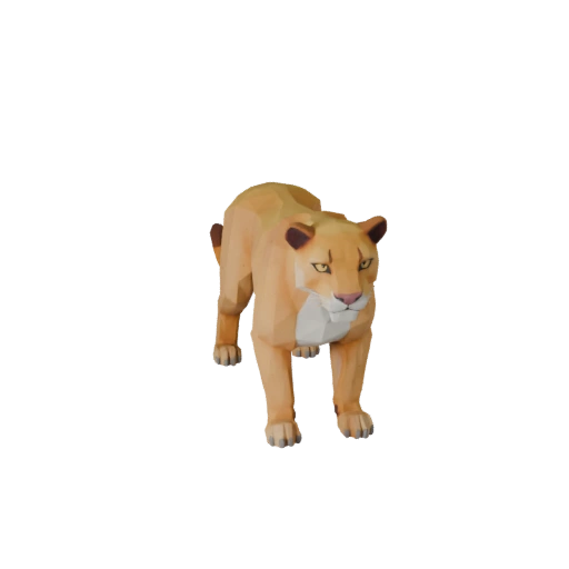 Низкополигональная 3D модель пумы - Игровой ассет для Unity с FBX | Бесплатно