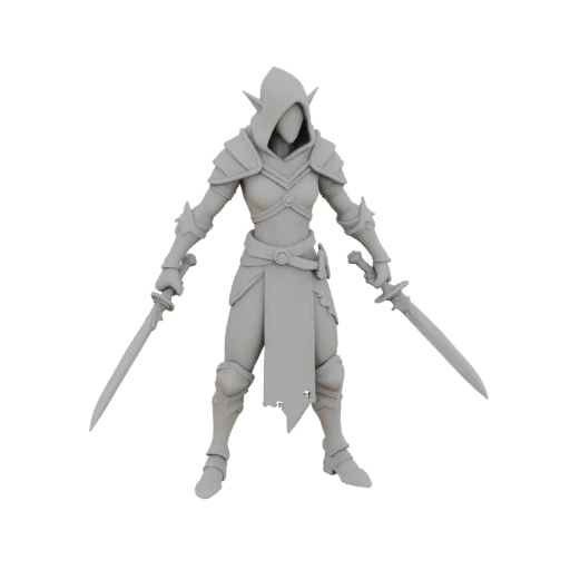 Фэнтези эльф изгой миниатюра STL - Стелс