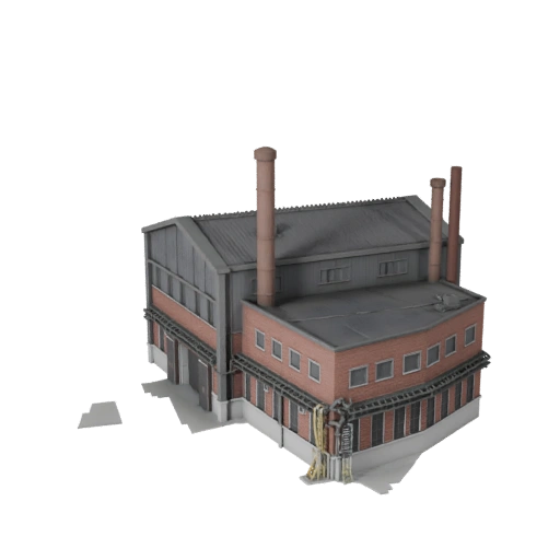 Стилизованное 3D-модель водоочистной станции - Игровой ресурс