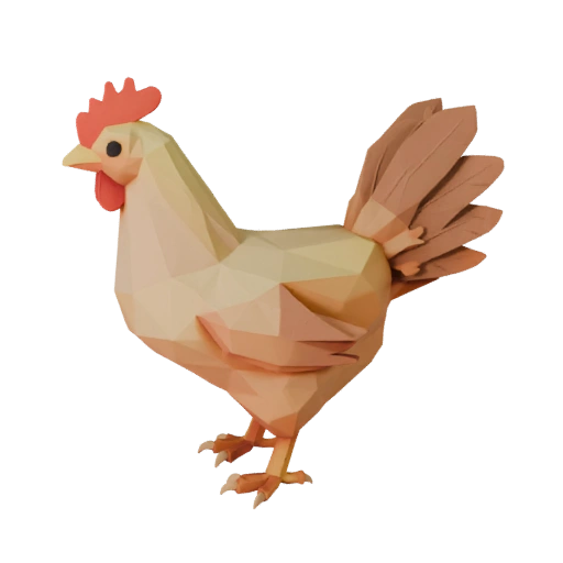 نموذج دجاج منخفض المضلع ثلاثي الأبعاد - أصل لعبة Unity مع FBX | مجاني