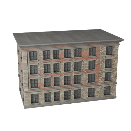 3D модель каменного фасада для Unity - игровой ресурс для архитектуры