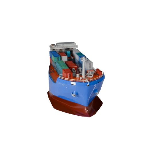 Высокополигональный контейнеровоз 3D модель для студийных рендеров