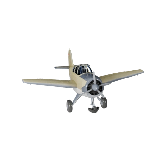 3D модель самолета с пропеллером для Unity - Низкополигональный игровой ассет