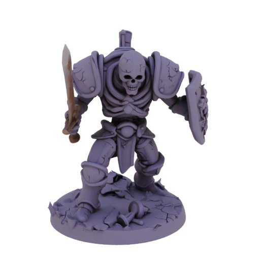 Темное фэнтези скелет воин миниатюра stl - поза_спешки