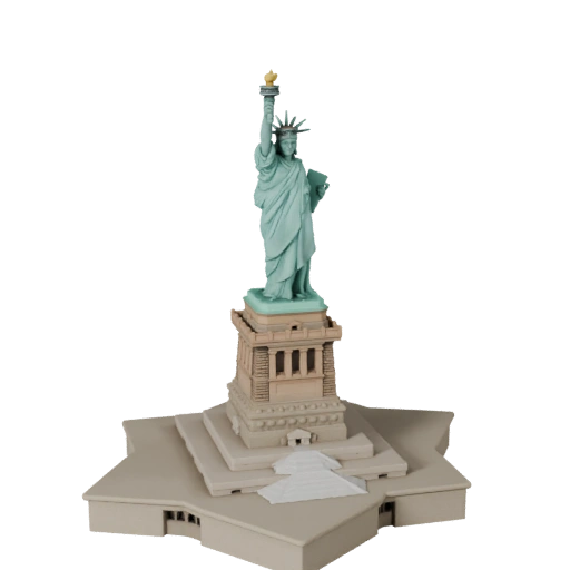 Stilisierte Freiheitsstatue 3D-Modell - Spiel-Asset für Architektur