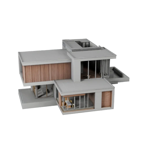 Печатная современная модель дома STL - Печатный масштабный ассет
