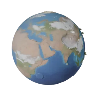 Модульная 3D-модель планеты земного типа, изометрический вид модульного набора, показывающий масштаб шарообразного тела.