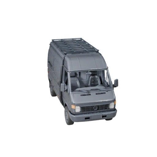 Винтажный фургон 3D модель для Blender и игр -