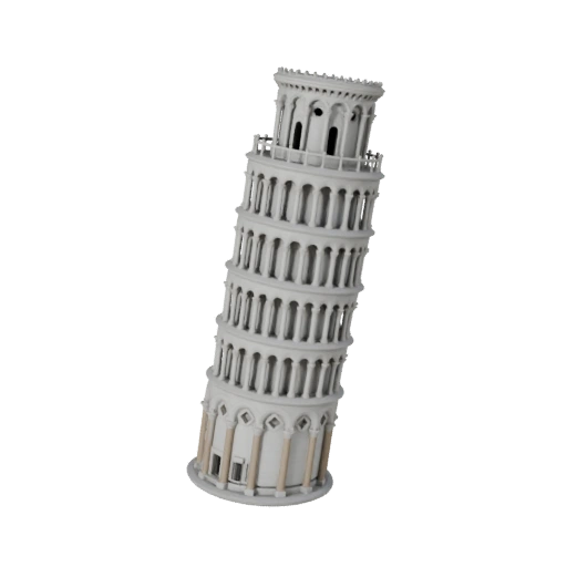 Low Poly Schiefer Turm von Pisa 3D Modell für Spiele & VR