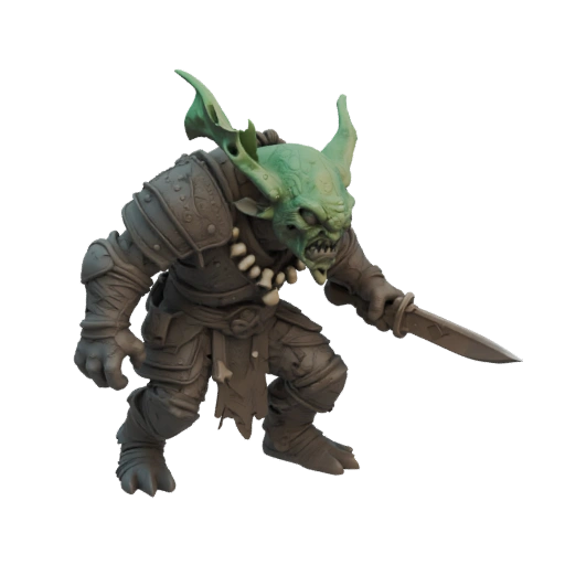 Фэнтези гоблин воин миниатюра STL - Когтистая