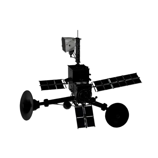 3D-модель Навигационный орбитальный телескоп, вид спереди три четверти, вьюпорт Unreal Engine, демонстрирующий детали и масшт