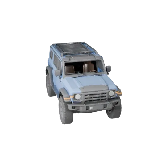 3D-модель бронированного автомобиля, трехчетвертной вид в игровом окне, готовый для Unreal Engine актив транспортного средств