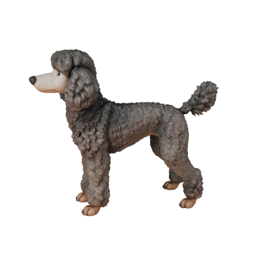 Реалистичная 3D модель собаки пуделя - rigged PBR ассет для игр