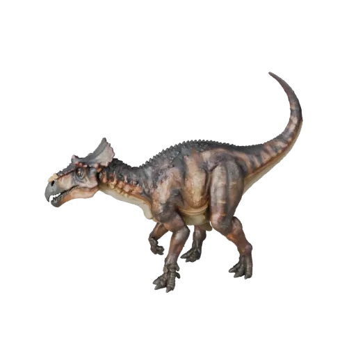 3D модель Parasaurolophus, вид сбоку, рендер дикой природы, готовый для Blender ассет животного с профилем челюсти, массой те