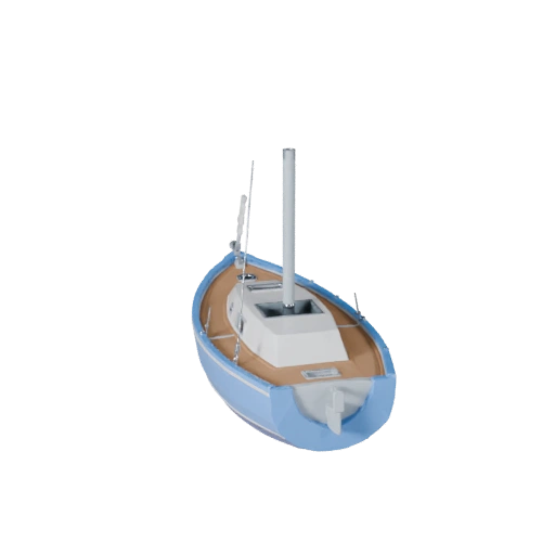 Низкополигональный парусник 3D модель для Unity и Unreal PBR Asset