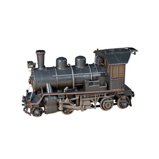 Винтажный паровоз 3D модель - Высокополигональный PBR актив для