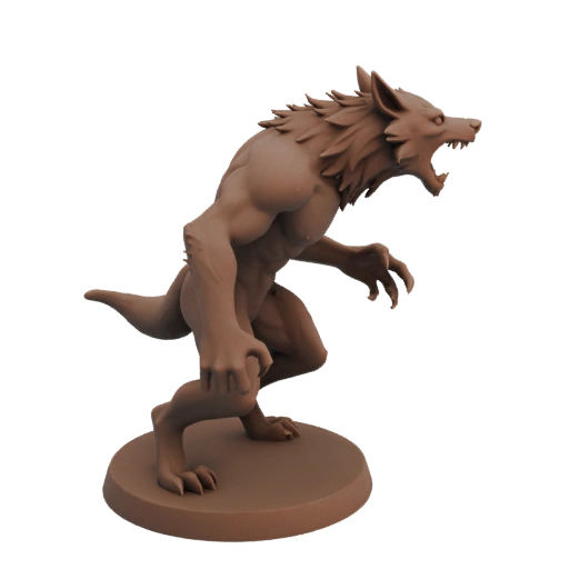 Миниатюра Воин Оборотень Темное Фэнтези STL