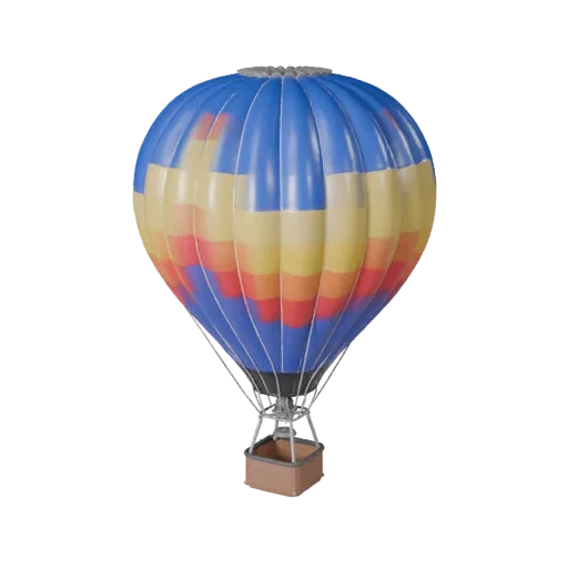 3D-модель воздушного шара, вид из игрового окна в три четверти, игровой ресурс транспортного средства, готовый для Unity, с б