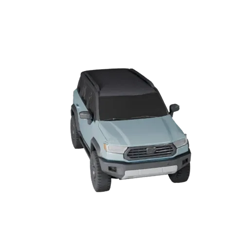 Печатаемая модель кроссовера SUV в формате STL, вид в изометрии, готовый к печати транспортный актив с увеличенным дорожным п