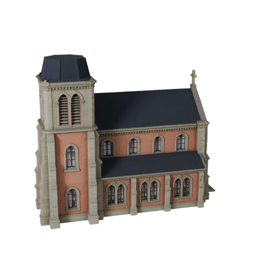 Церковь 3D Модель для Unity - Игровой ресурс для архитектуры