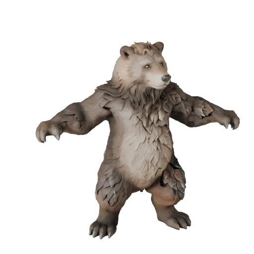 3D-модель носорога, вид сбоку в игровом ракурсе, готовый к использованию в Unity ассет животного с детализацией поверхности,