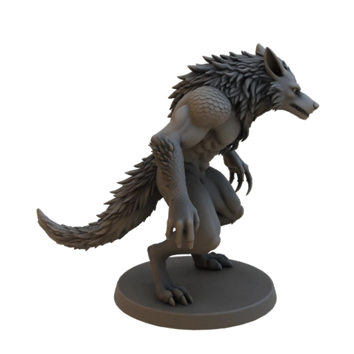 Миниатюра Оборотня из Темного Фэнтези STL