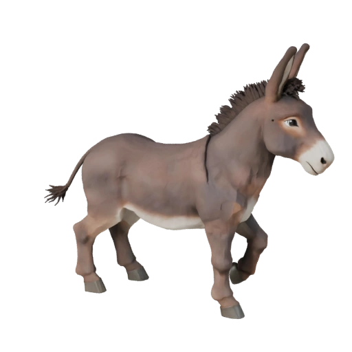 Низкополигональный осёл 3D модель - Игровой ассет Unity с FBX | Бесплатно
