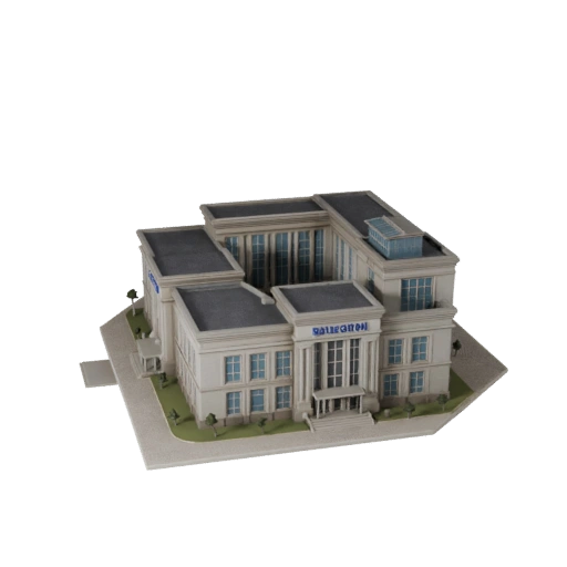 Modello 3D Stazione di Polizia High Poly per Archviz per Architettura