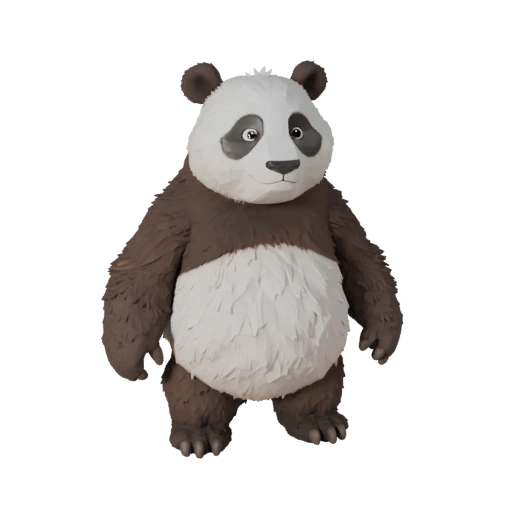 Низкополигональная 3D модель панды - Игровой ресурс Unity с FBX | Бесплатно