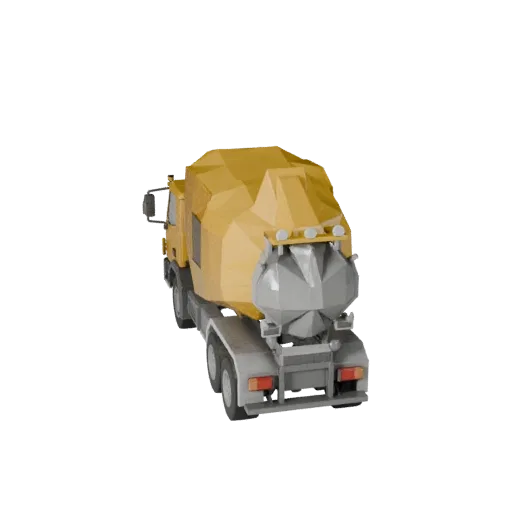 Низкополигональный бетономешалка 3D модель для Unity и Unreal