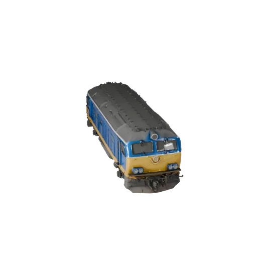 Готовый к игре 3D-модель дизельного локомотива, трехчетвертной студийный вид, готовый к производству актив транспортного сред