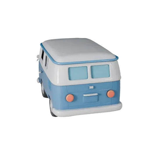 Ретро фургон 3D модель для Blender и игр - PBR ресурс