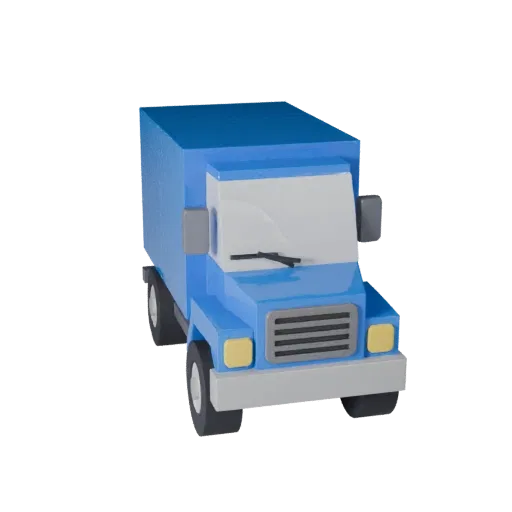 Низкополигональный фургон 3D модель для Unity и Unreal PBR Asset