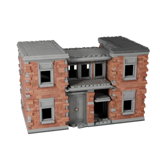 Модульный средневековый строительный набор, печатная STL 3D модель, изометрический вид, показывающий материалы модульного стр