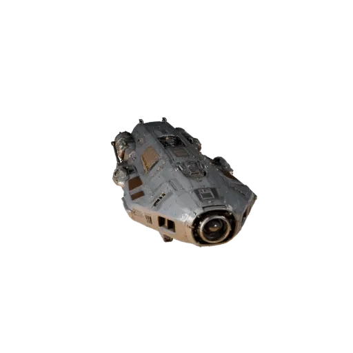 3D модель Орбитального Шаттла, вид в три четверти из игрового окна, готовый для Unity транспортный ресурс с силуэтом миссии,