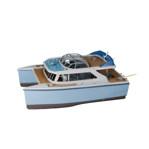 Высокополигональный катамаран 3D модель для студийных рендеров PBR