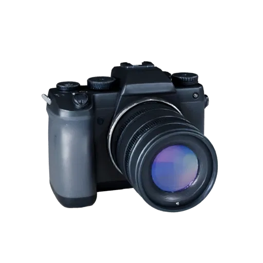 Высокополигональная 3D-модель камеры Action Instant Camera, крупный студийный рендер, показывающий текстурированные рукоятки,