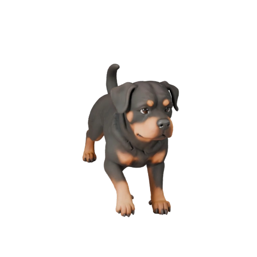 Мультяшный ротвейлер собака 3D модель - стилизованный ассет для анимации