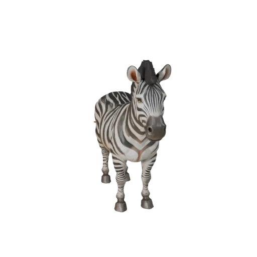 3D модель зебры, вид сбоку, рендер дикой природы, готовый для Blender ассет животного с детализацией гривы, формой ноздрей, п