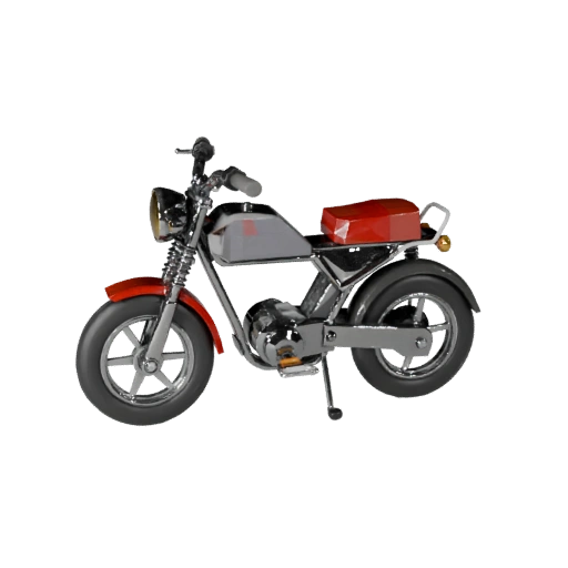 Низкополигональный ретро-скутер 3D модель для Unity и Unreal