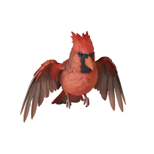 Реалистичный кардинал 3D модель - rigged PBR ассет для игр | PBR